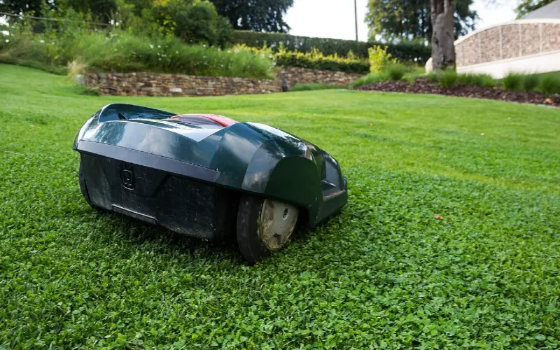 A robotic lawn mower in action
