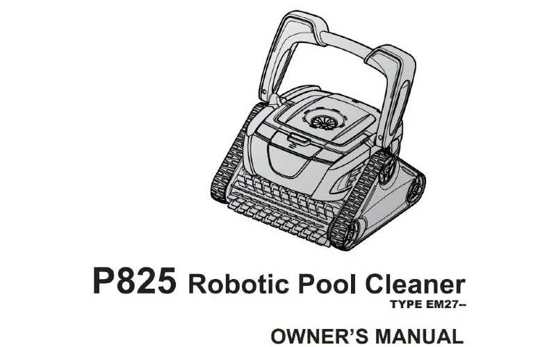 Polaria P825 robotic pool cleaner manual cover