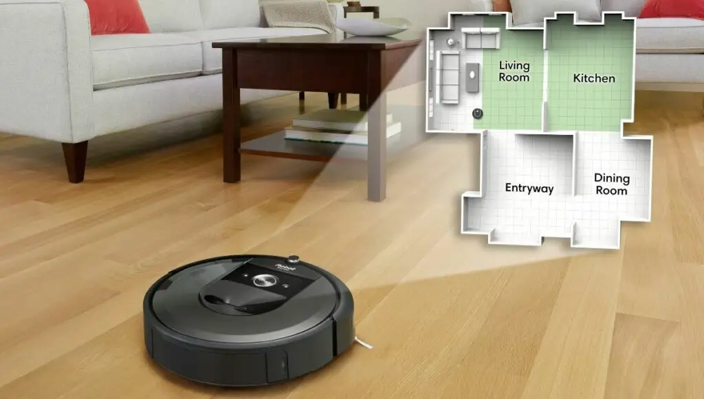The Roomba i7 showing off its smart mapping technology