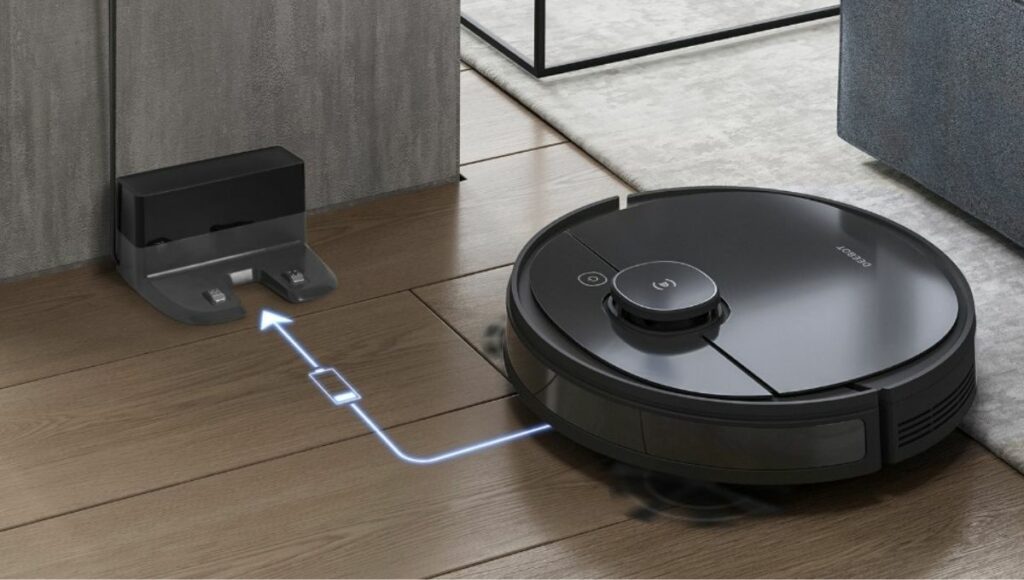 The set up of the Ecovacs deebot Ozmo t5 charging station
