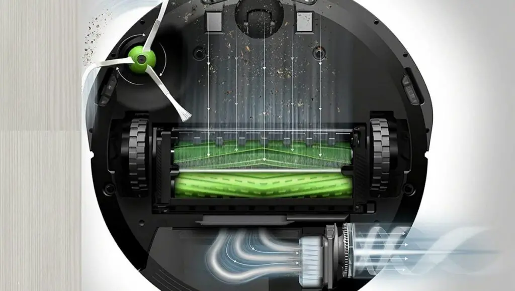 iRobot roomba e5 5150 have multi-surface rubber brushes, & 5x the power lifting suction