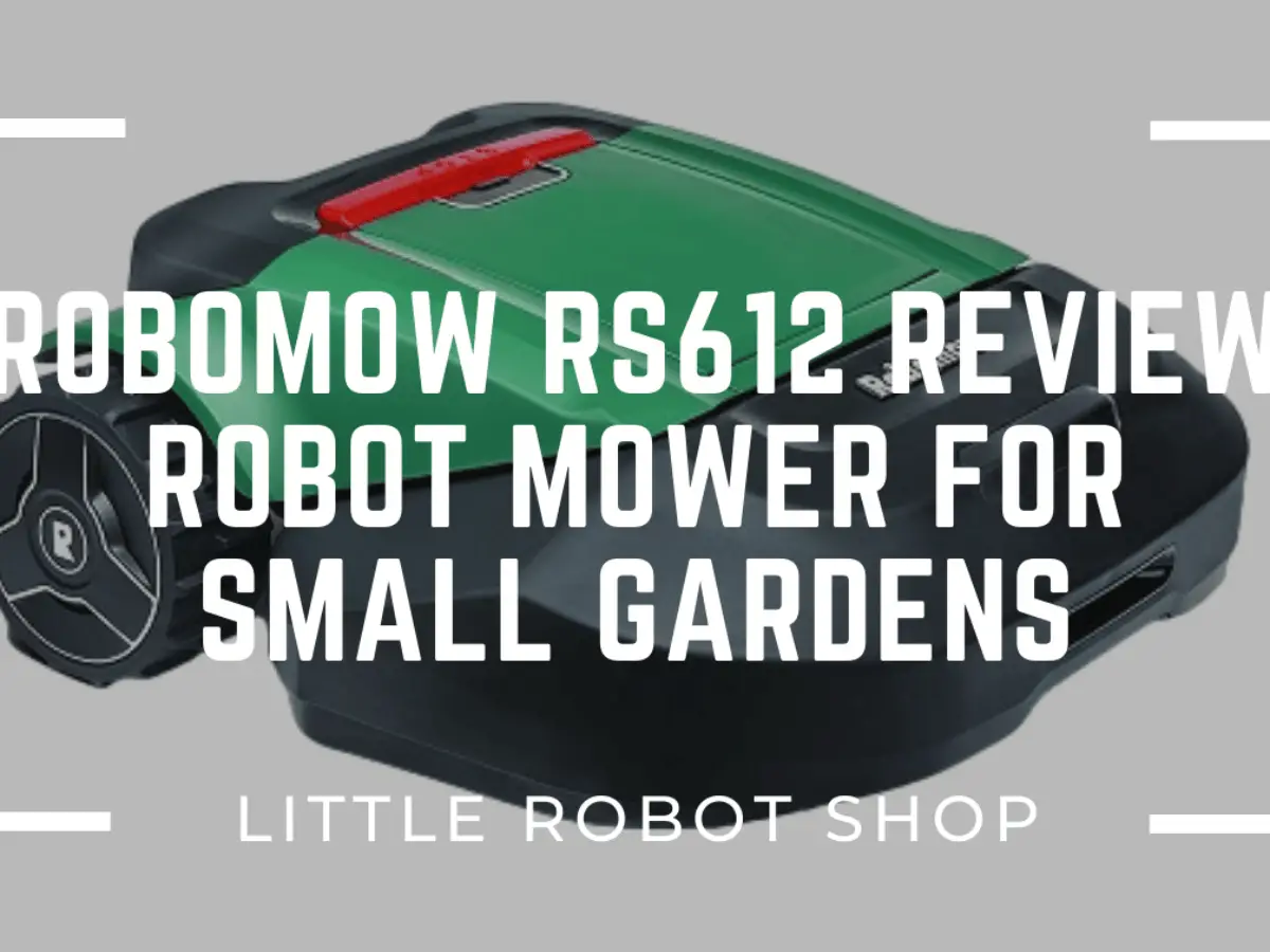 Green 22 inch Cutting Width Robomow RS612 Battery Powered Robotic Lawn Mower Small Yard 