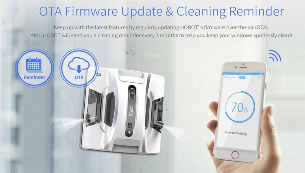 Hobot 2s robot has ota firmware update and cleaning reminder