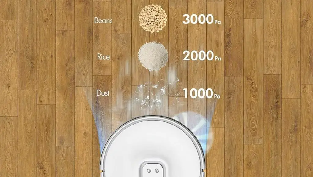 Neabot q11 robotic vacuum can dust 1000pa, rice 2000pa, and beans 3000pa store in the dust box