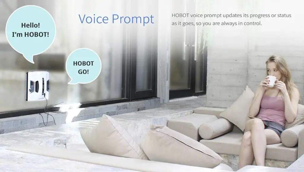 Hobot 2s automatic window cleaner can work with voice commands so you can easily control it
