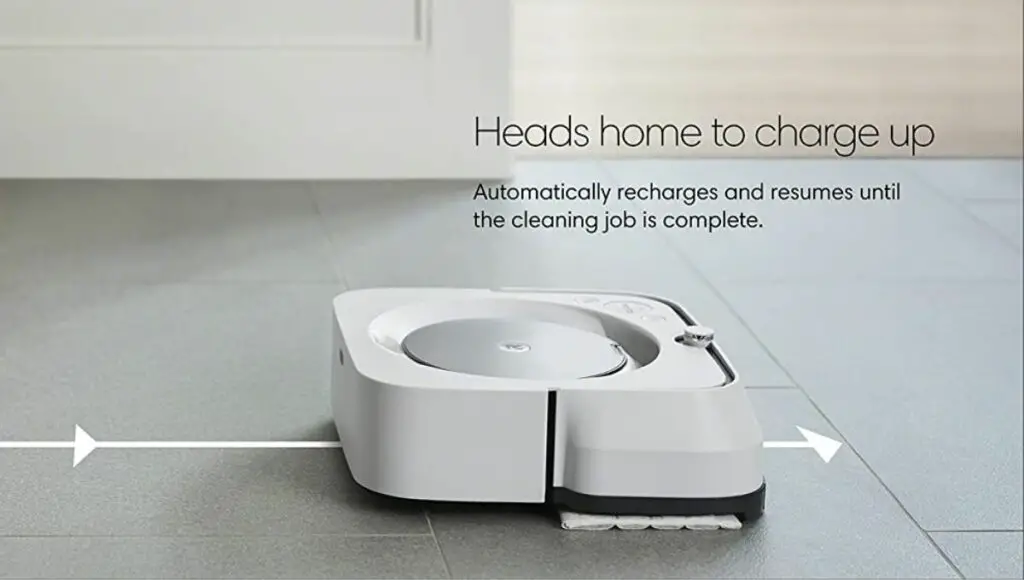 iRobot Braava Jet M6 has automatic recharges and resumes cleaning technology