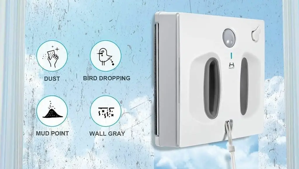 Xiaomi hutt w66 window cleaner can clean dust, bird dropping, mud point, and wall gray