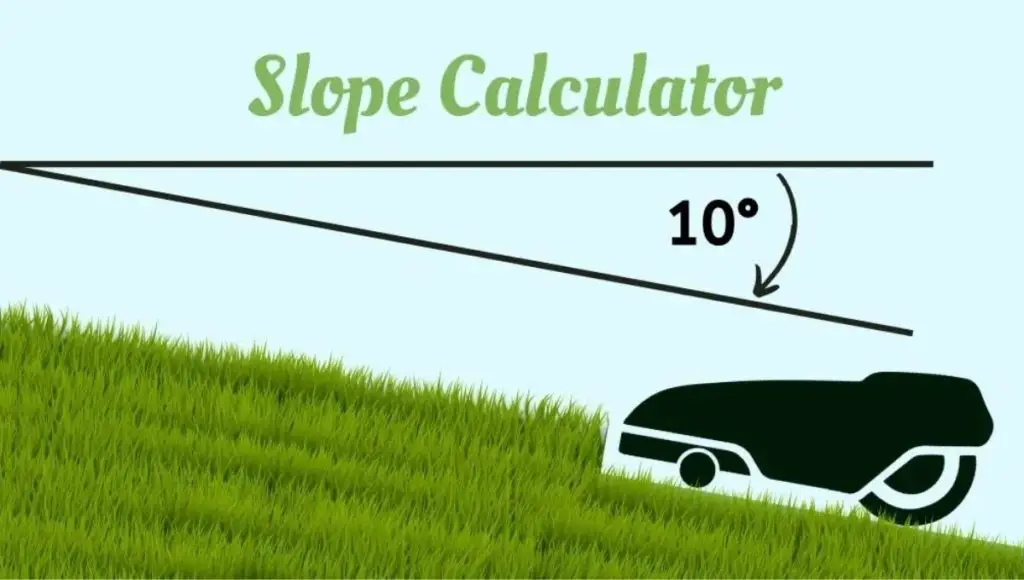 a lawn mower cuts grass on a 10-degree slope