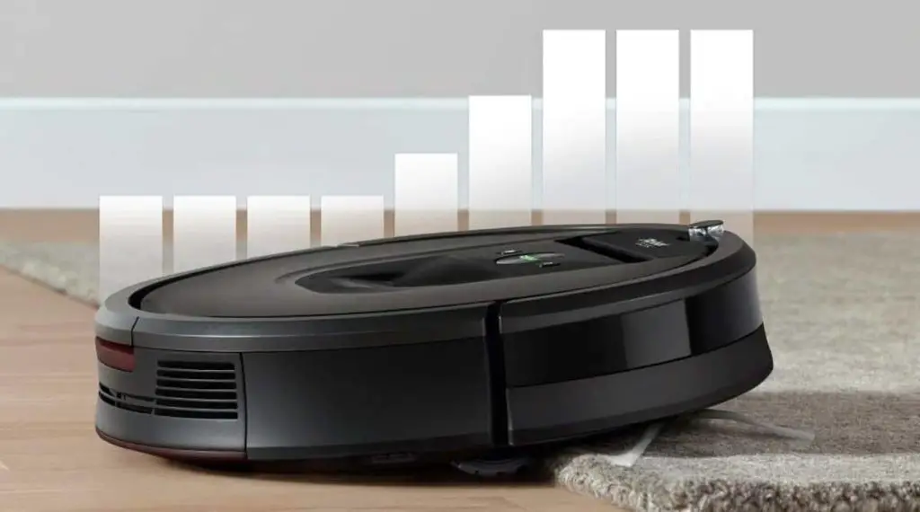 a irobot roomba 981 robot vacuum cleaning the carpet