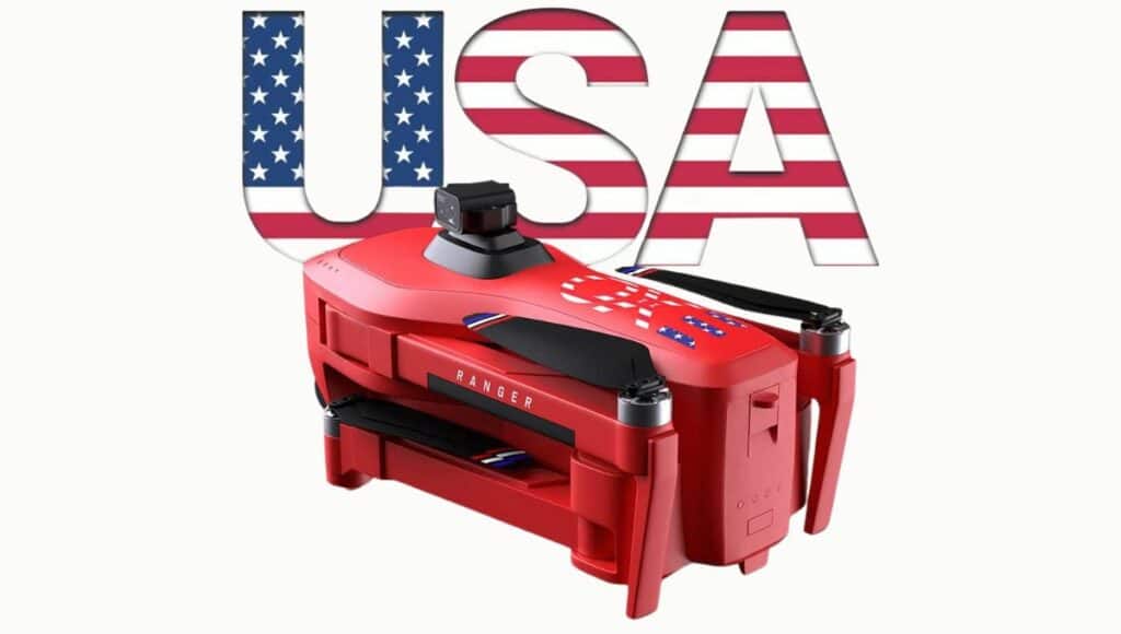 A red color usa exo x7 ranger plus drone