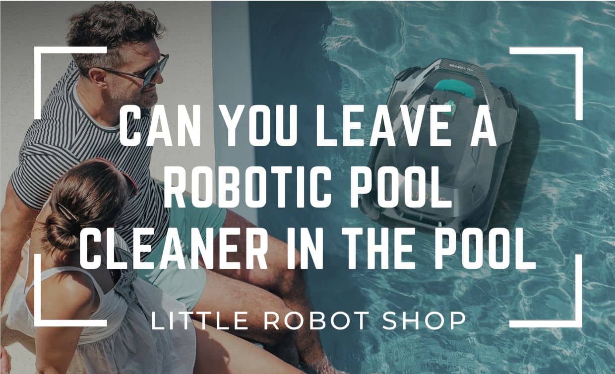 robotic pool cleaner in the pool